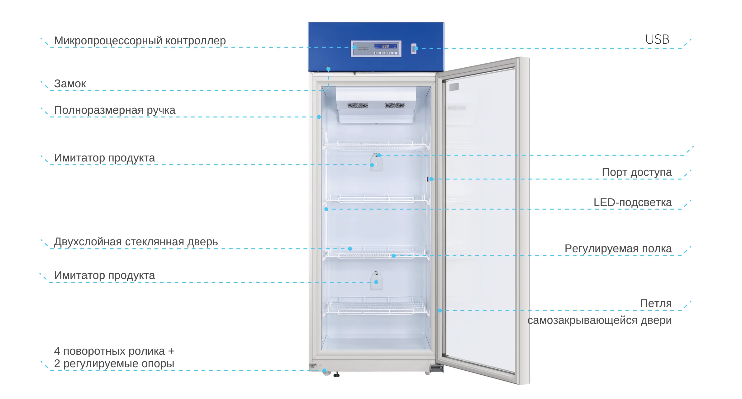 Схема элементов фармацевтического холодильника Haier Biomedical HYC-639