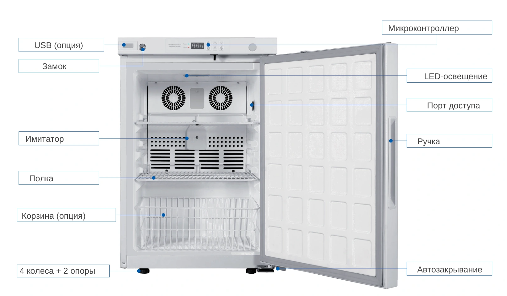 Схема элементов фармацевтического холодильника Haier Biomedical HYC-80GE